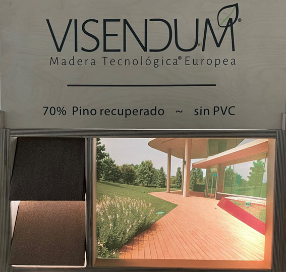 VISENDUM edificacion aragonesa 70% pino recuperado sin PVC expositor expositor VISENDUM